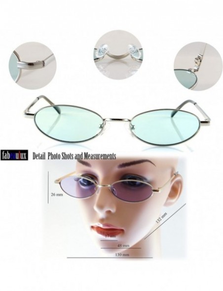 Oval Vintage Slim Wide Open Oval Flat Lens Smoke Color Tinted Sunglasses A176 - Purple - CE18GD69SGX $9.72