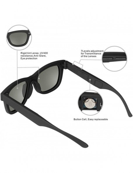 Square Polarized Lens Color Adjustable LCD Sunglasses UV400 Men Women Sun Glasses - Black - C11968KCTT5 $34.32