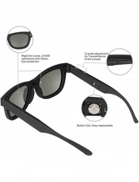 Square Polarized Lens Color Adjustable LCD Sunglasses UV400 Men Women Sun Glasses - Black - C11968KCTT5 $34.32