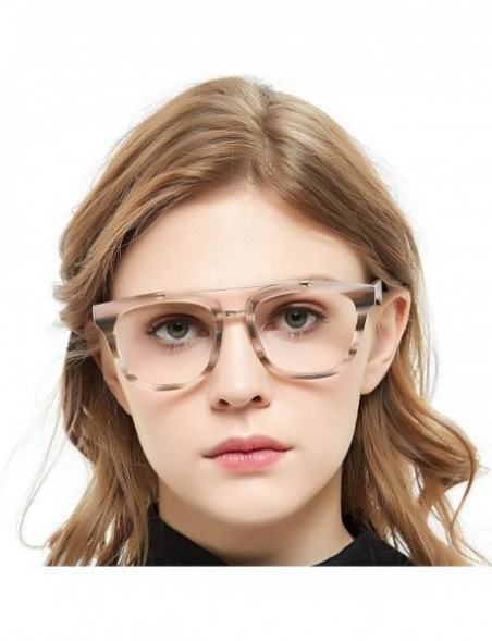 Oversized Womens Aviator Fashion Non-prescription Eyeglasses Frame - 17033- Incarnadine - CF18G3DKE26 $15.53