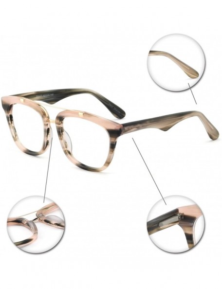 Oversized Womens Aviator Fashion Non-prescription Eyeglasses Frame - 17033- Incarnadine - CF18G3DKE26 $15.53