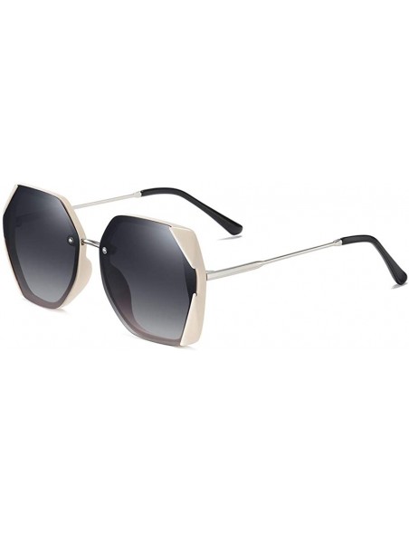 Sport Oversized Polarized Sunglasses for Women Protection UV400 YJ135 - Beige Frame Grey Lens - CB184HOSH20 $12.39