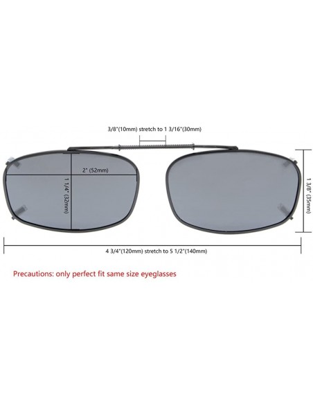 Rectangular Metal Frame Rim Polarized Lens Clip On Sunglasses 2 1/8"x1 3/8" - Brown - C112NG0UM5H $11.11