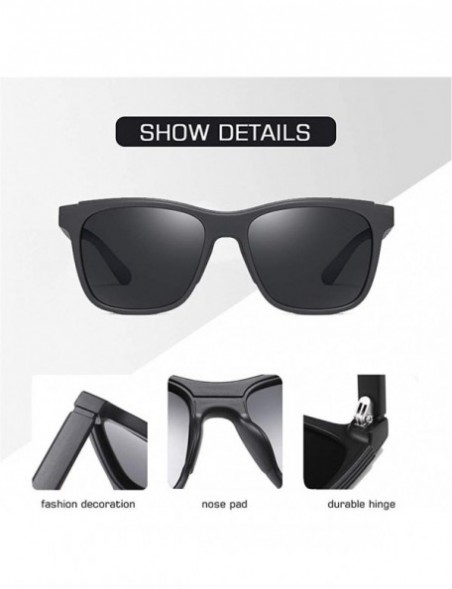 Square Men Polarized Sunglasses TR90 Frame Fashion Mirror Driving Fishing Sunglasses for Male UV400 - C3brown - CZ199QCL76Y $...