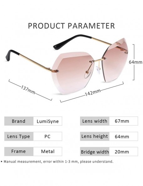 Oversized Sunglasses Oversized Transparent Gradient - Light Brown/Gold - CI18Y4LGYGL $18.97