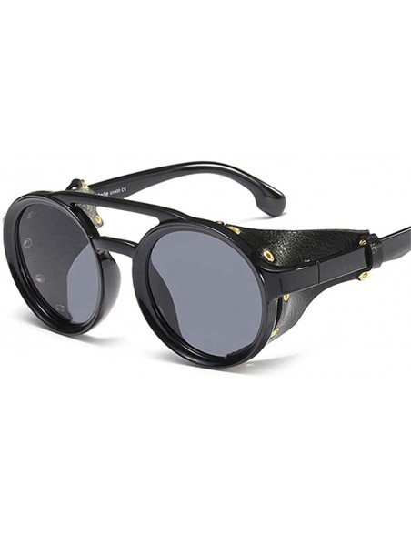 Goggle Steampunk Goggles Sunglasses Men Women Retro Shades UV400 Vintage Glasses 45746 - C1 Bright Black - CG18WMXZLAE $31.63