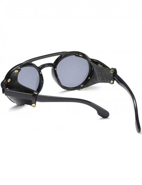 Goggle Steampunk Goggles Sunglasses Men Women Retro Shades UV400 Vintage Glasses 45746 - C1 Bright Black - CG18WMXZLAE $31.63