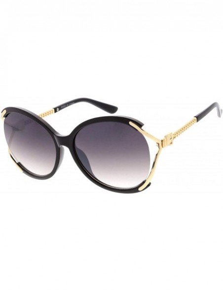 Butterfly Retro Fashion Oversized Butterfly Frame Sunglasses B36 - Black - CX19203D2HI $11.81