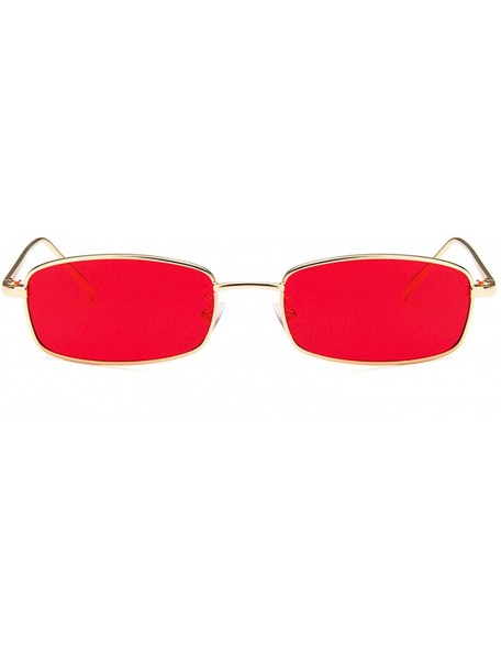 Oversized Vintage style Sunglasses for Unisex metal Resin UV 400 Protection Sunglasses - Gold Red - CE18T2TR5I9 $16.76