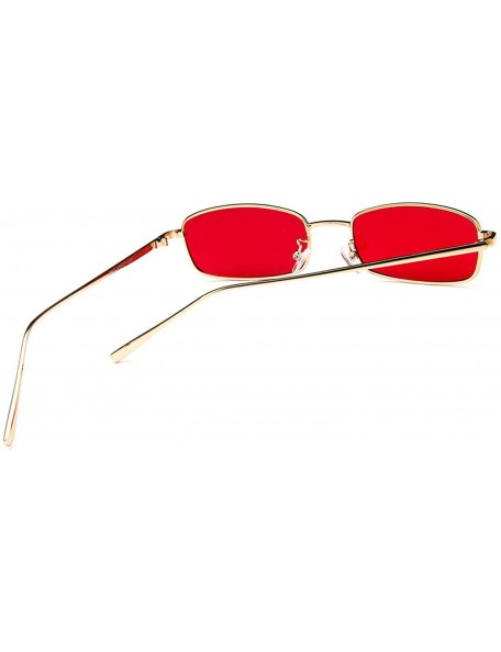 Oversized Vintage style Sunglasses for Unisex metal Resin UV 400 Protection Sunglasses - Gold Red - CE18T2TR5I9 $16.76