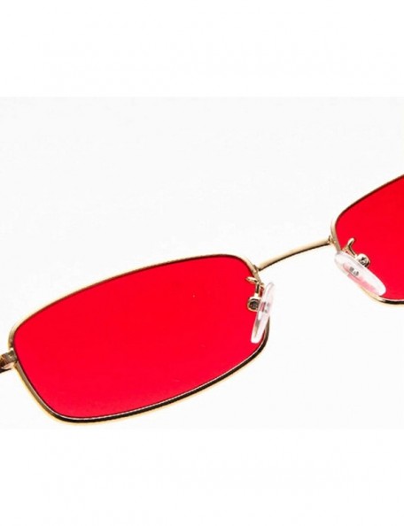 Oversized Vintage style Sunglasses for Unisex metal Resin UV 400 Protection Sunglasses - Gold Red - CE18T2TR5I9 $16.76