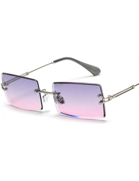 Square Fashion Rectangle Rimless Gradient Sunglasses Women Reduce Surface Reflections Sun Glasses - Grey - CP18TW2K8GM $14.87