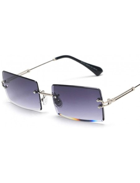 Square Fashion Rectangle Rimless Gradient Sunglasses Women Reduce Surface Reflections Sun Glasses - Grey - CP18TW2K8GM $14.87