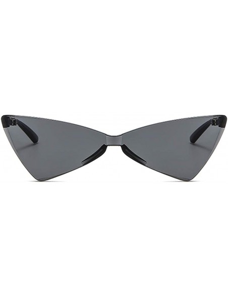 Cat Eye Butterfly Shaped Sunglasses Women Cat Eye Triangle Female Sun Glasses Retro Gift - Full Black - CA18LR3KQWI $10.23