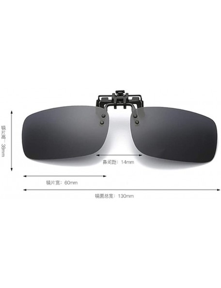 Rectangular Clip On Sunglasses Mens/Womens Flip-Up Polarised Sun Lenses For Driving/Fishing - Color1 - CS18OX4E4OR $8.89