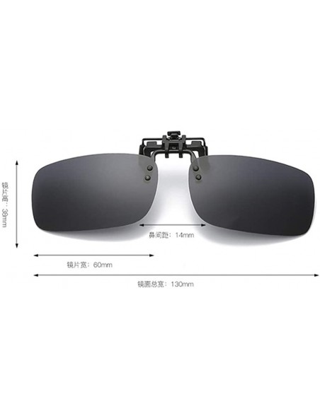 Rectangular Clip On Sunglasses Mens/Womens Flip-Up Polarised Sun Lenses For Driving/Fishing - Color1 - CS18OX4E4OR $8.89