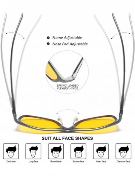 Goggle Night-Vision Glasses for Driving Unbreakable Yellow Polarized Lens Anti-glare Cloudy/Rainy/Foggy/Nighttime - CY18INGY7...