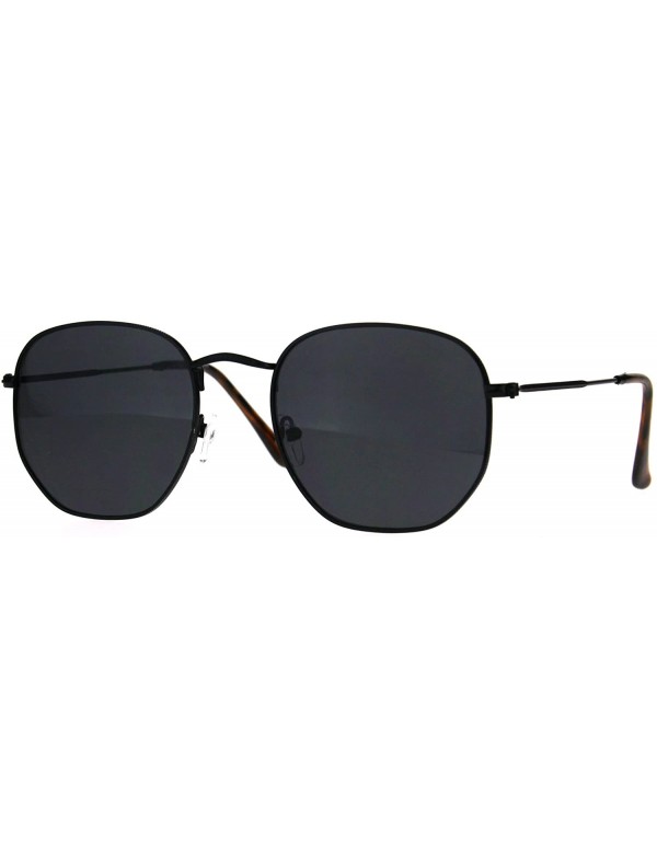 Oversized Classy Vintage Fashion Sunglasses Thin Metal Hexagon Shape Frame UV 400 - Black (Black) - CM1894O6OLW $8.20