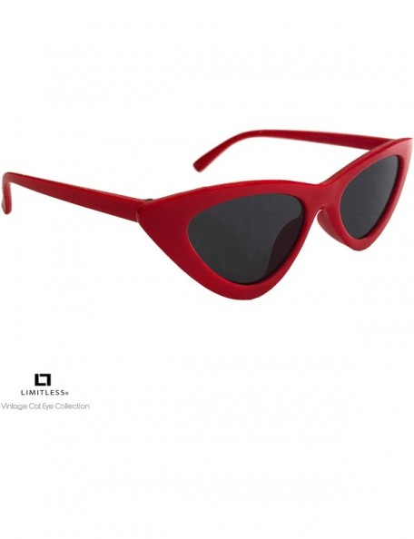 Cat Eye Retro Cat Eye Vintage Sunglasses UV400 Polarized Eyewear - Red - CB18UXR9OWR $22.71