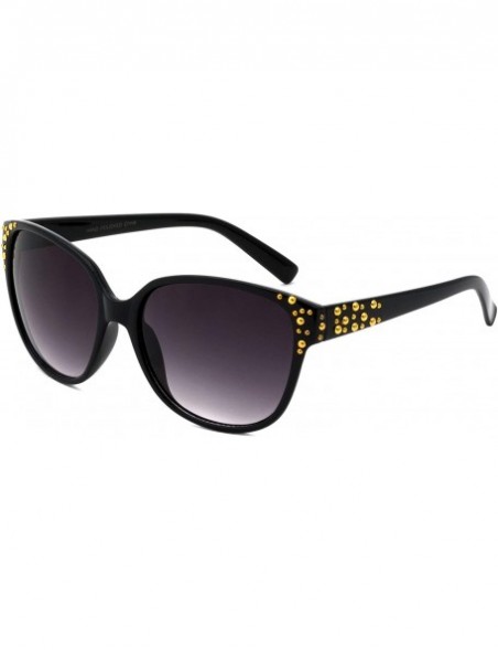 Butterfly Classic Studs Sunglasses - Smoke Gold - CD196XH7EIW $17.61