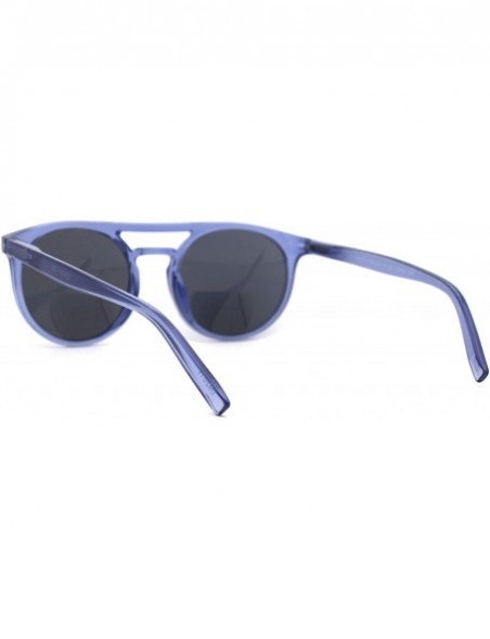 Round Flat Top Hipster Horn Rim Round Keyhole Bi-focal Reading Sunglasses - Blue Black - CV18X6YIKU0 $14.20