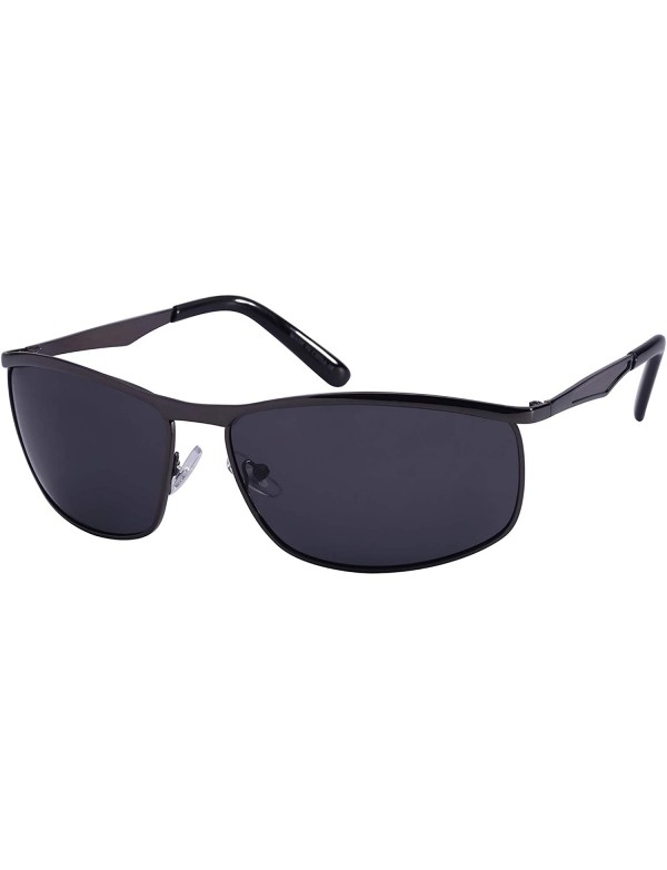 Aviator Men's 100% UV400 Protection Lens Driving Eyewear- TAC Polarized Sunglasses - Matte Black/Clear Black - CR19242XI0H $1...