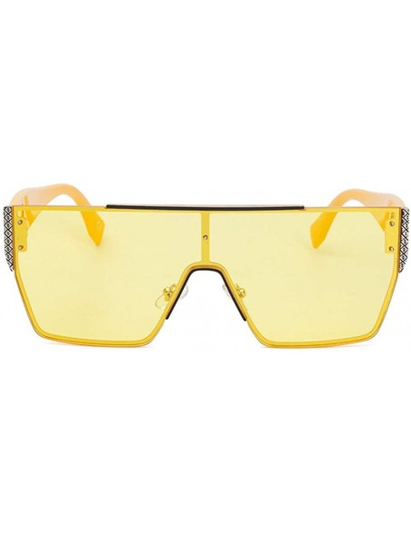 Rectangular Cassic flat top sunglasses for men women retro oversized sunglasses see through lens - 1 - CY199LELXMH $19.35