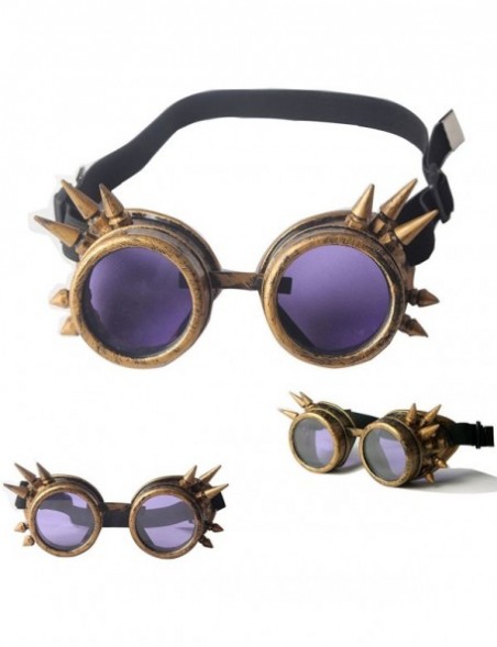 Goggle Spiked Kaleidoscope Glasses Elastic Band Steampunk Goggle Glasses Cosplay - Purple - CZ18SYC5DZA $9.16