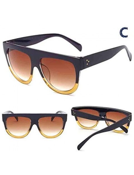 Oversized Men Women Square Vintage Mirrored Sunglasses Eyewear Outdoor Sports Fashion Sunglasses - C - C018SL08X4G $8.95