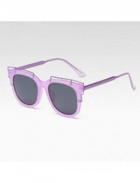 Round Colorful Polarized Sunglasse Sunglasses Protection - Purple - CG190QS9X59 $11.82