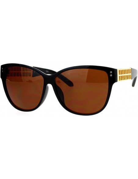 Rectangular Womens Unique Metal Chain Arm Rectangular Butterfly Sunglasses - Brown - CK12ITP9CBR $8.73