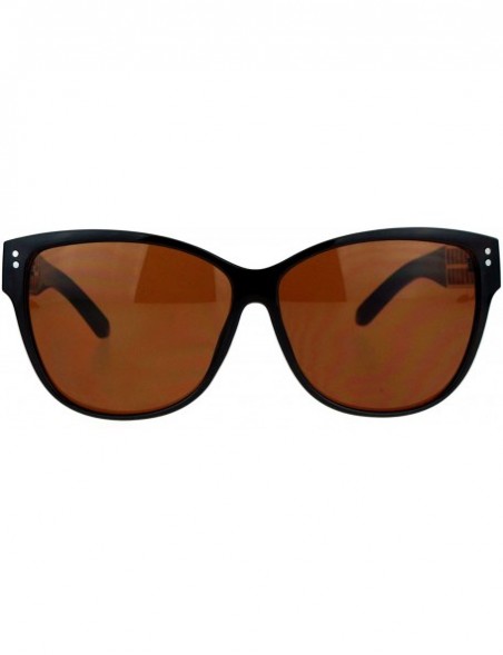 Rectangular Womens Unique Metal Chain Arm Rectangular Butterfly Sunglasses - Brown - CK12ITP9CBR $8.73