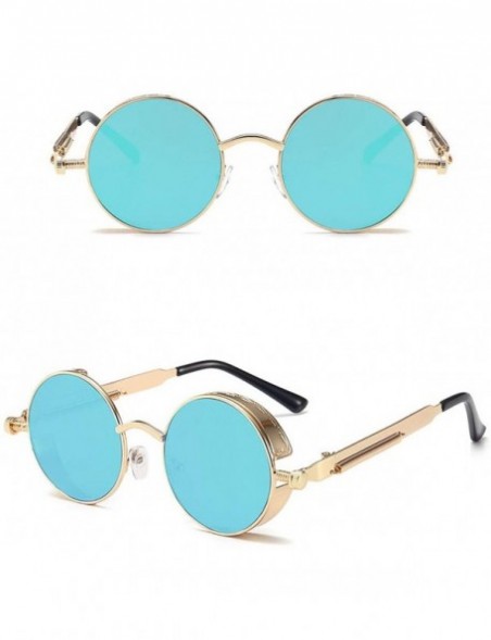 Round Retro Round - Framed with Metal Spring Prince Mirror Men's Sunglasses - 5 - CB198S9I8G6 $25.96