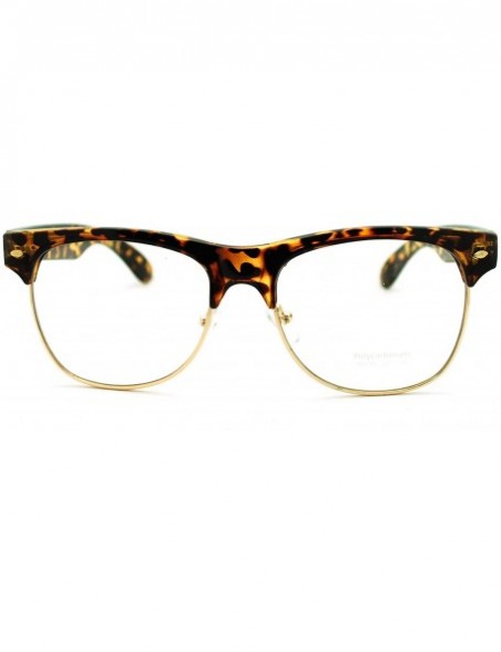 Wayfarer Classic Retro Nerdy Geek Half Rim Horned Horned Eye Glasses - Tortoise - CS11YFDZXON $12.31