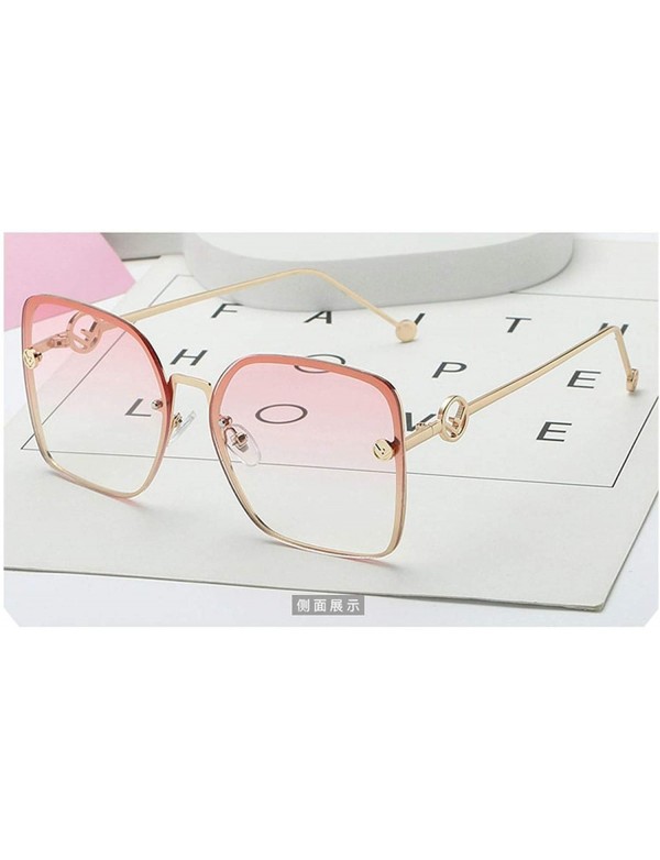 Square Cat Eye Sunglasses Women Brand Designer Italy Fashion Square Sunglasses - D747 C4 Clear Pink - CT18W0HEYXZ $29.75