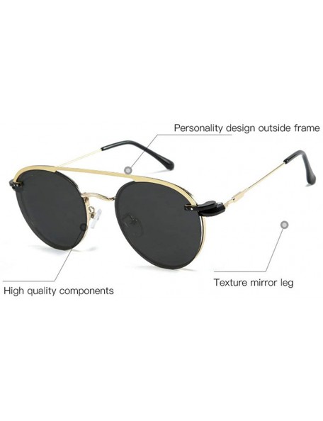 Round 2019 retro new mirror polarized magnet outer ring polarized inner ring flat mirror unisex sunglasses - C818TUAOISH $11.71