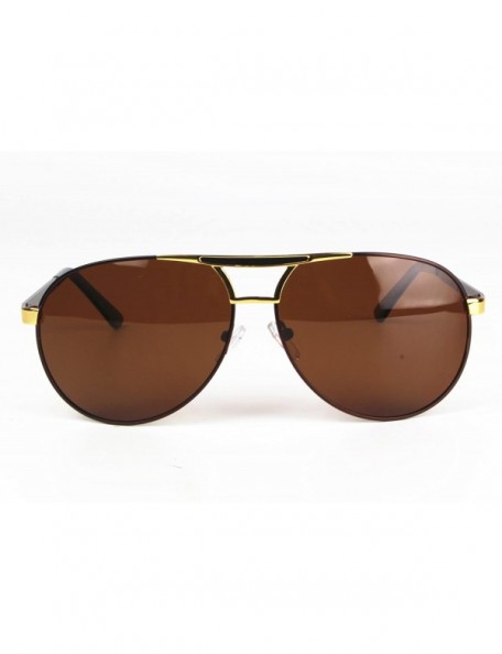 Aviator Style Classic Aviator Sunglasses Polarized 100% UV protection - Gold Brown - CZ1832D6AHW $10.59