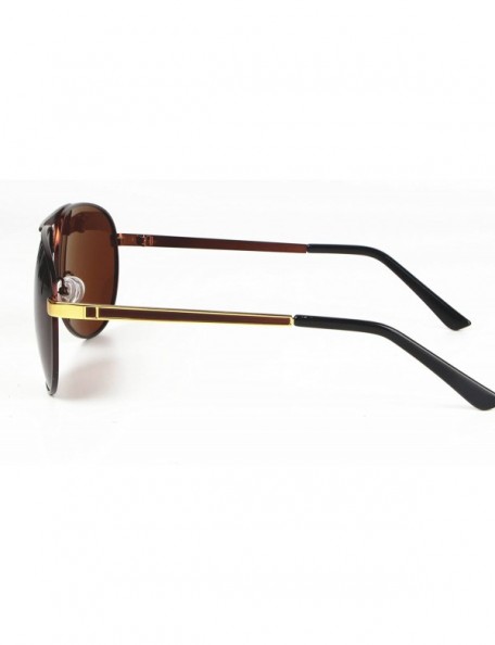 Aviator Style Classic Aviator Sunglasses Polarized 100% UV protection - Gold Brown - CZ1832D6AHW $10.59