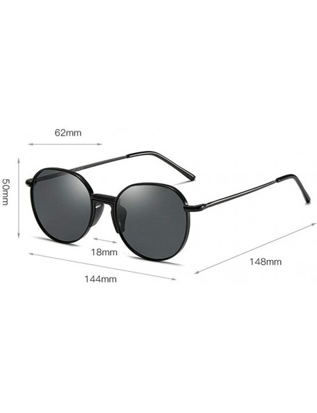 Round New fashion unisex retro metal round frame personality brand sunglasses with box UV400 - Brown - C318RYYYYCH $14.38