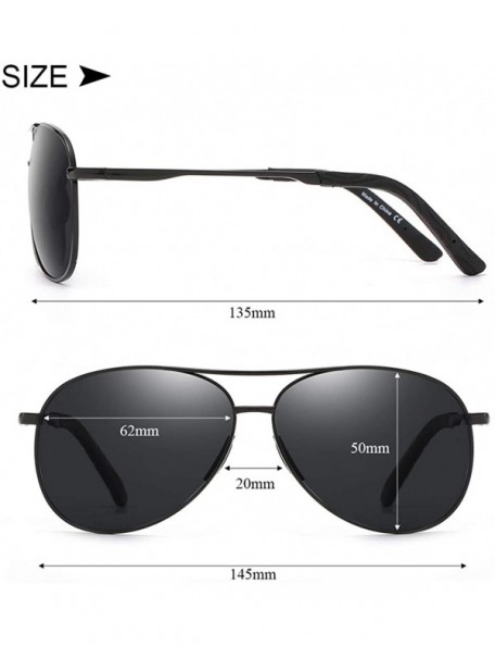 Aviator Polarized Aviator Sunglasses for Men and Women-UV400 Protection Mirrored Lens -Metal Frame with Spring Hinges - CG18R...