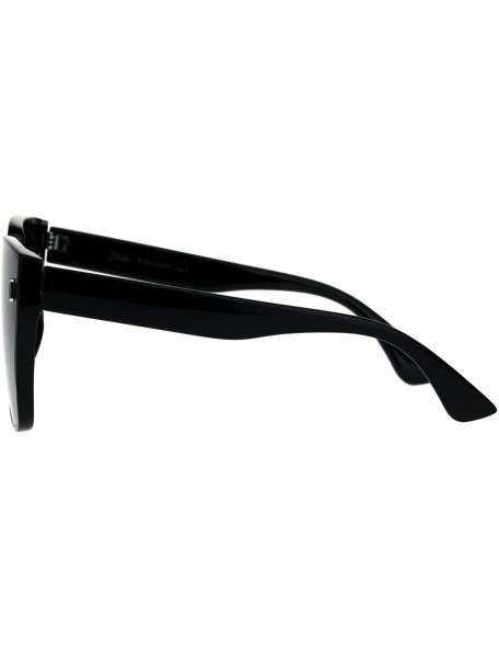 Square Womens Designer Style Sunglasses Oversized Trapezoid Frame UV 400 - Black (Black) - CX18RGGAD04 $9.10