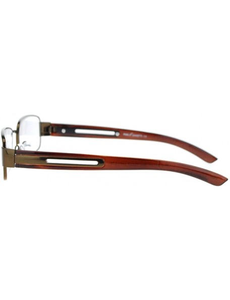 Rectangular Pablo Zanetti Reading Glasses Unisex Rectangular Size 52-17-135-30 - Brown - C111VLHIT8N $8.73