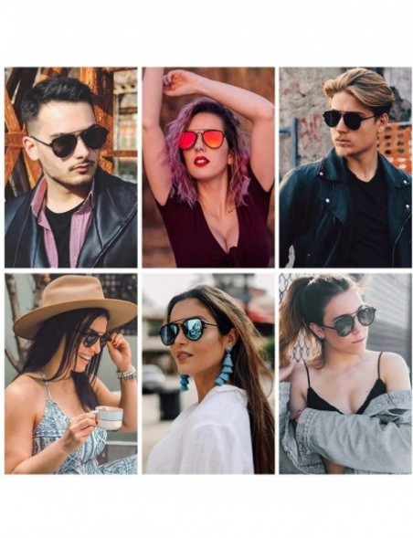 Oversized Fashion Polarized Aviator Sunglasses for Men Women Mirrored Lens SJ1051 - C0188050S8S $15.17