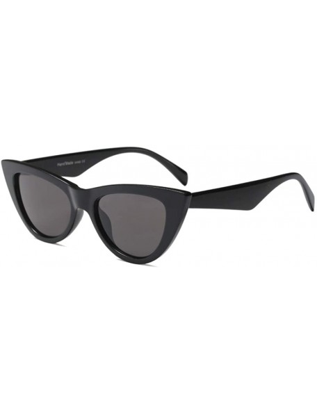 Cat Eye Vintage Retro Women Cateye Sunglasses Clout Goggle Small Fun Colorful Shades - Black - CY18UCAKSY3 $9.82