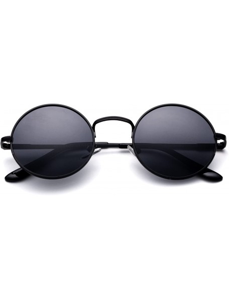 Round John Lennon Glasses Hippy 60's Vintage Retro Round Sunglasses & Clear Lens - Sunglasses - Black/Smoke - CM18GKO07N7 $7.78