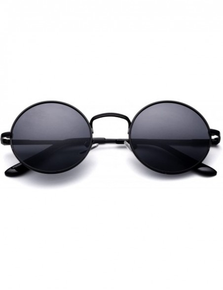 Round John Lennon Glasses Hippy 60's Vintage Retro Round Sunglasses & Clear Lens - Sunglasses - Black/Smoke - CM18GKO07N7 $7.78