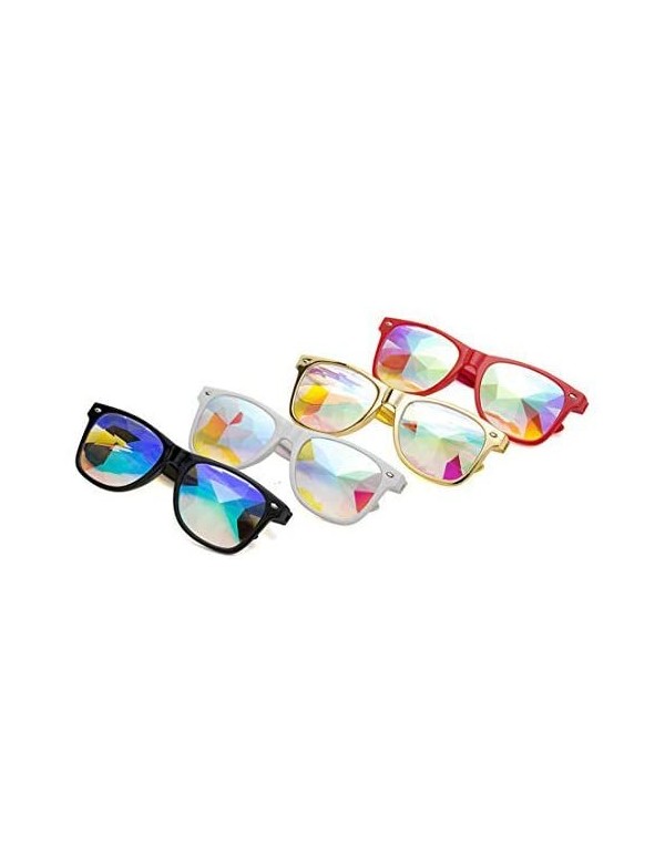 Square Kaleidoscope Glasses Festival Cosplay Rainbow Prism Sunglasses Goggles - black+red+red+yellow(square) - C418QWOU36U $2...