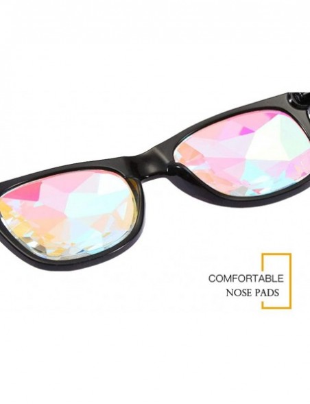 Square Kaleidoscope Glasses Festival Cosplay Rainbow Prism Sunglasses Goggles - black+red+red+yellow(square) - C418QWOU36U $2...