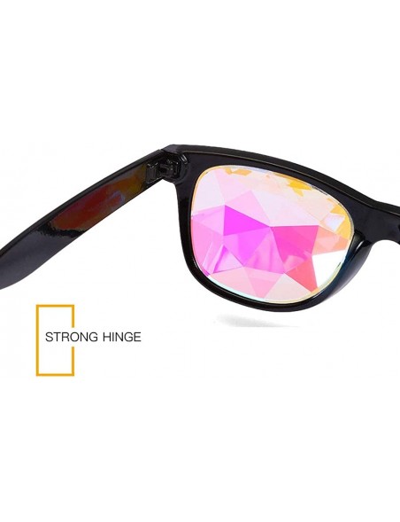 Square Kaleidoscope Glasses Festival Cosplay Rainbow Prism Sunglasses Goggles - black+red+red+yellow(square) - C418QWOU36U $2...