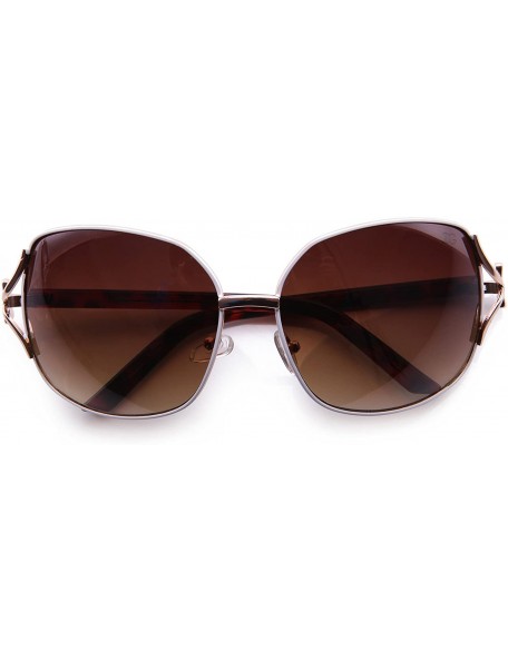 Aviator Fashion Classic Classy Bow Temple Design Sunglasses - Tortoise - CZ11CJUPMQ3 $7.14